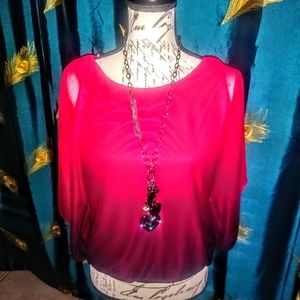 Red and black obre blouse